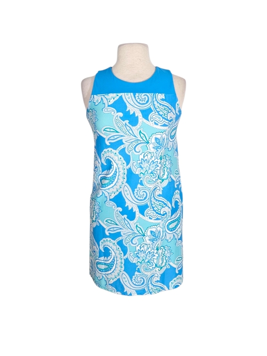 Jude Connally Dresses & Skirts - Jude Connally Blue Jaquard Print Sleeveless Shift Dress